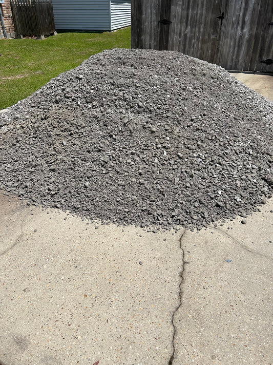 Bulk #610 limestone base material delivered by the ton on the Mississippi Gulf Coast