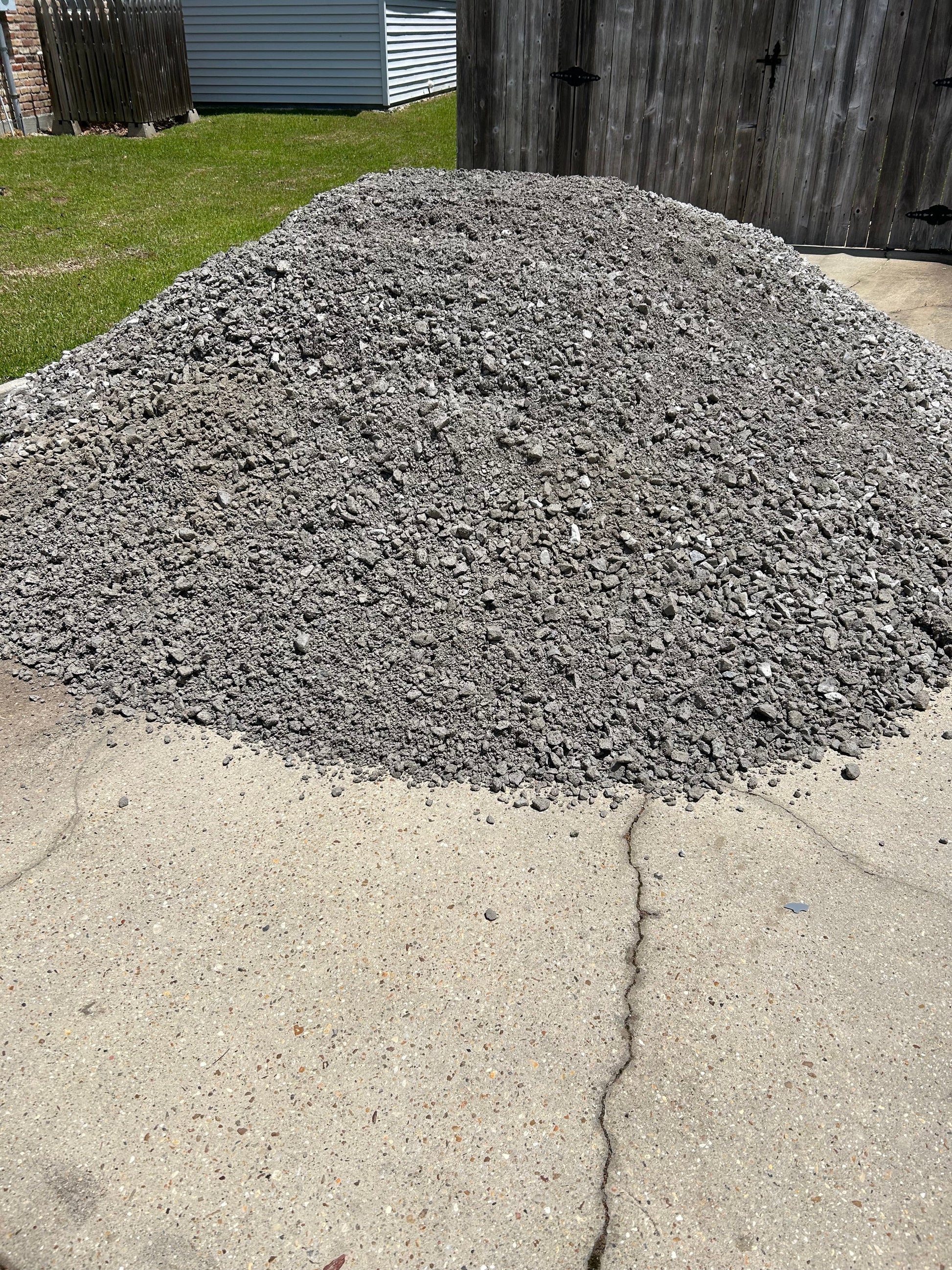 Bulk #610 limestone base material delivered by the ton on the Mississippi Gulf Coast